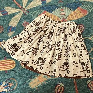 Bonpoint Girls Suzon cotton skirt in brown geo 8